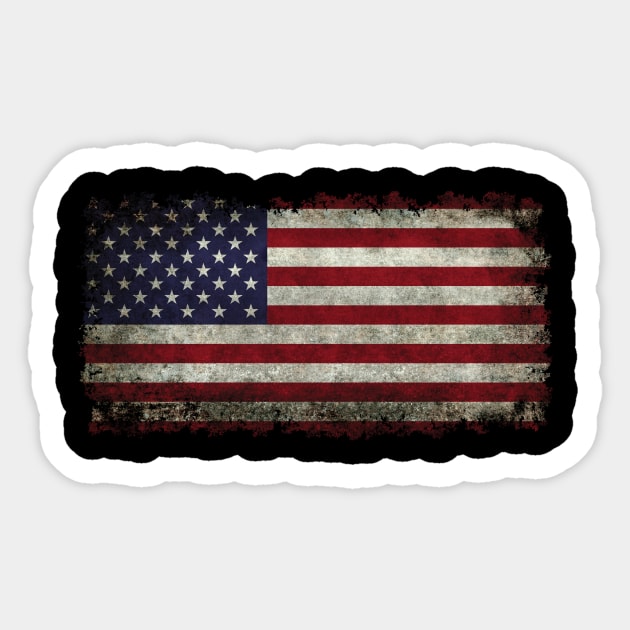 USA flag in grunge Sticker by Sterling